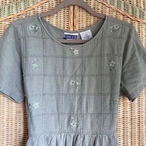 Gray vintage Erika & Co. linen blend dress
